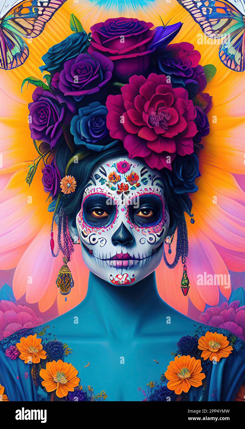 Mexican 'Day Of The Dead' Woman Stock Photo Alamy