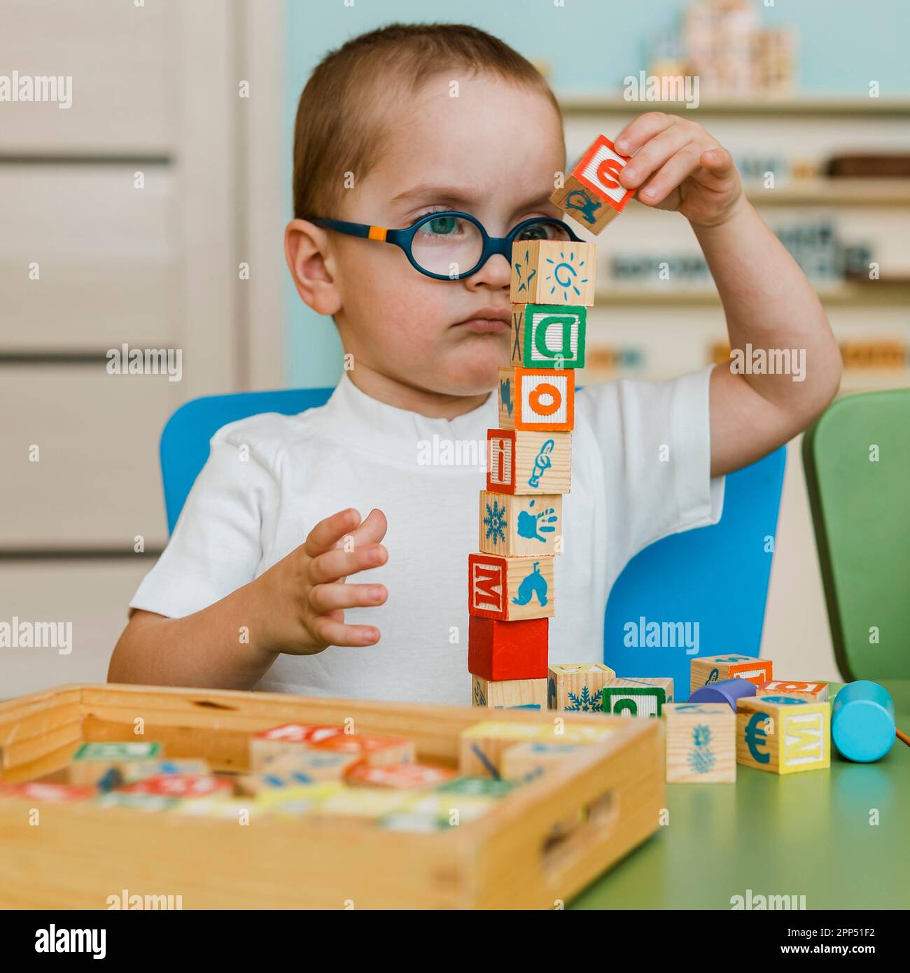 Little boy playing Stock Photo