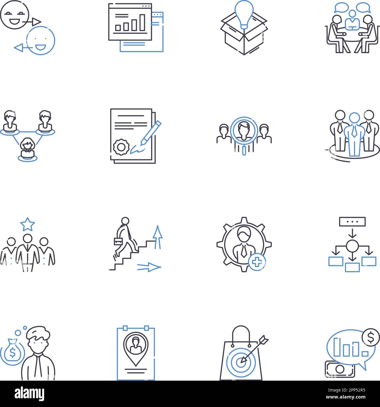Team leader line icons collection. Motivator, Communicator, Organizer 