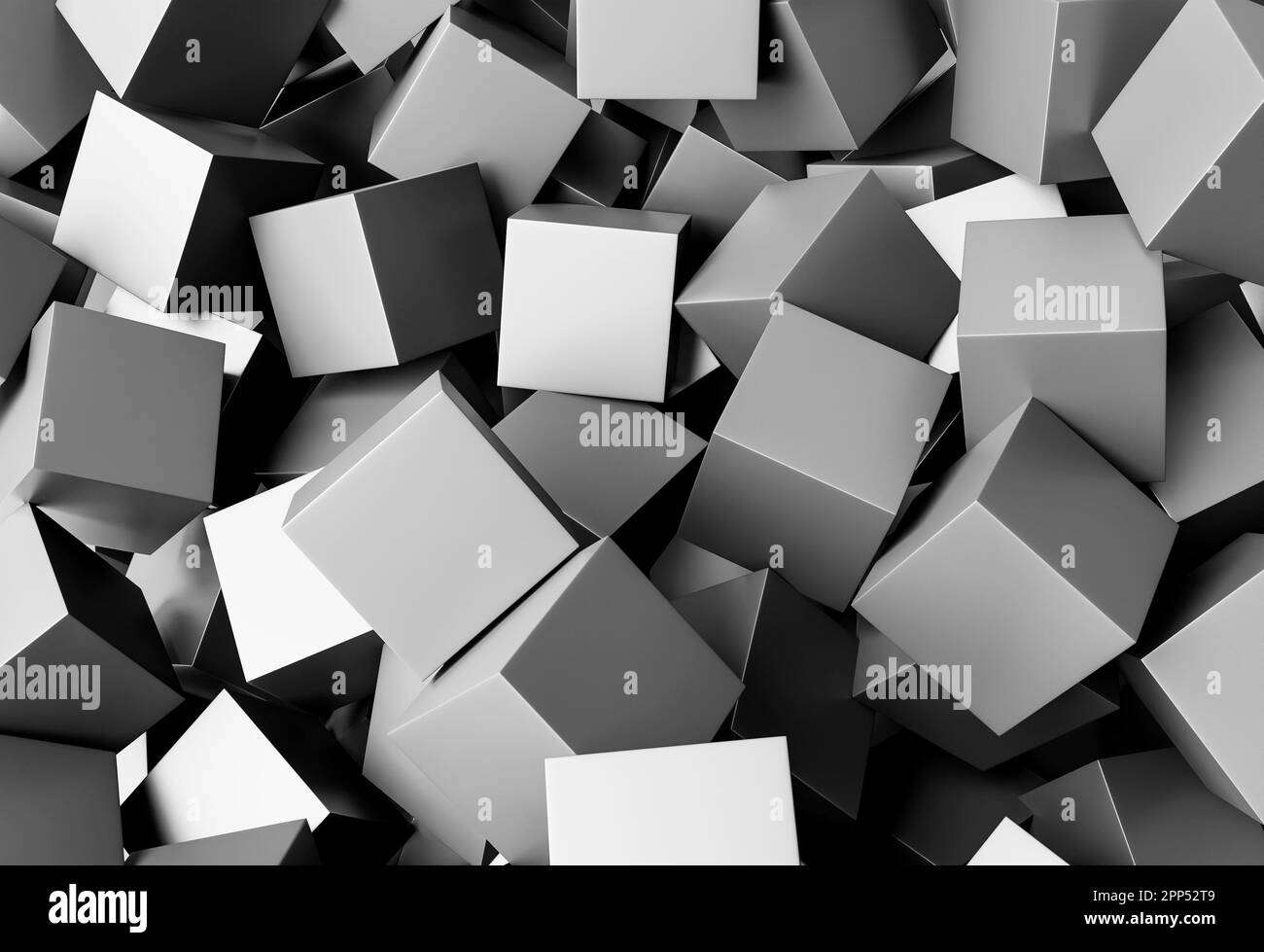 Creative wallpaper with grey cubes Stock Photo