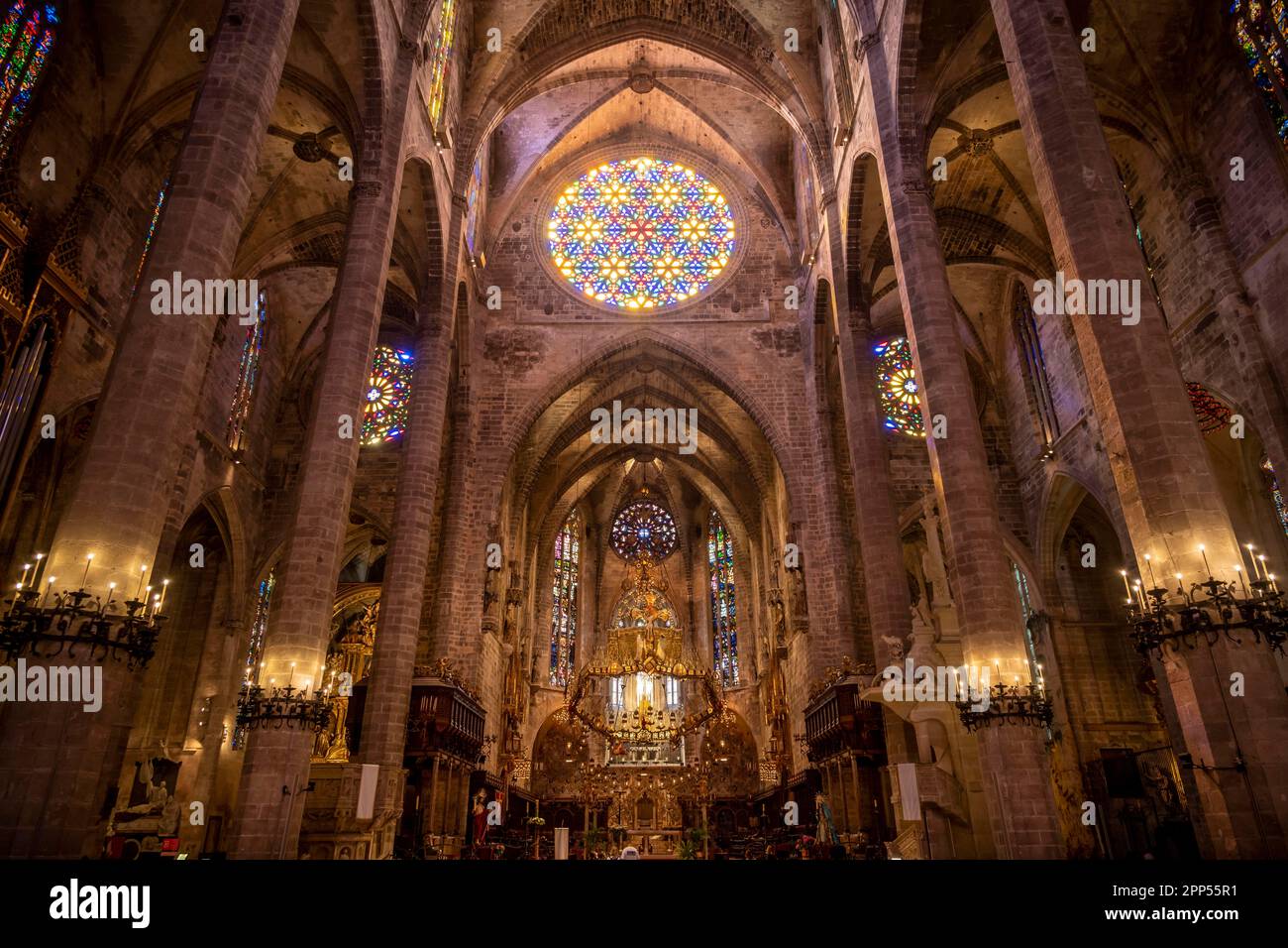 Interior, Palma Cathedral, Palma de Majorca, Spain Stock Photo - Alamy