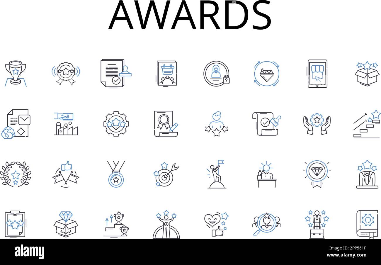 Awards line icons collection. Honors, Prizes, Trophies, Rewards