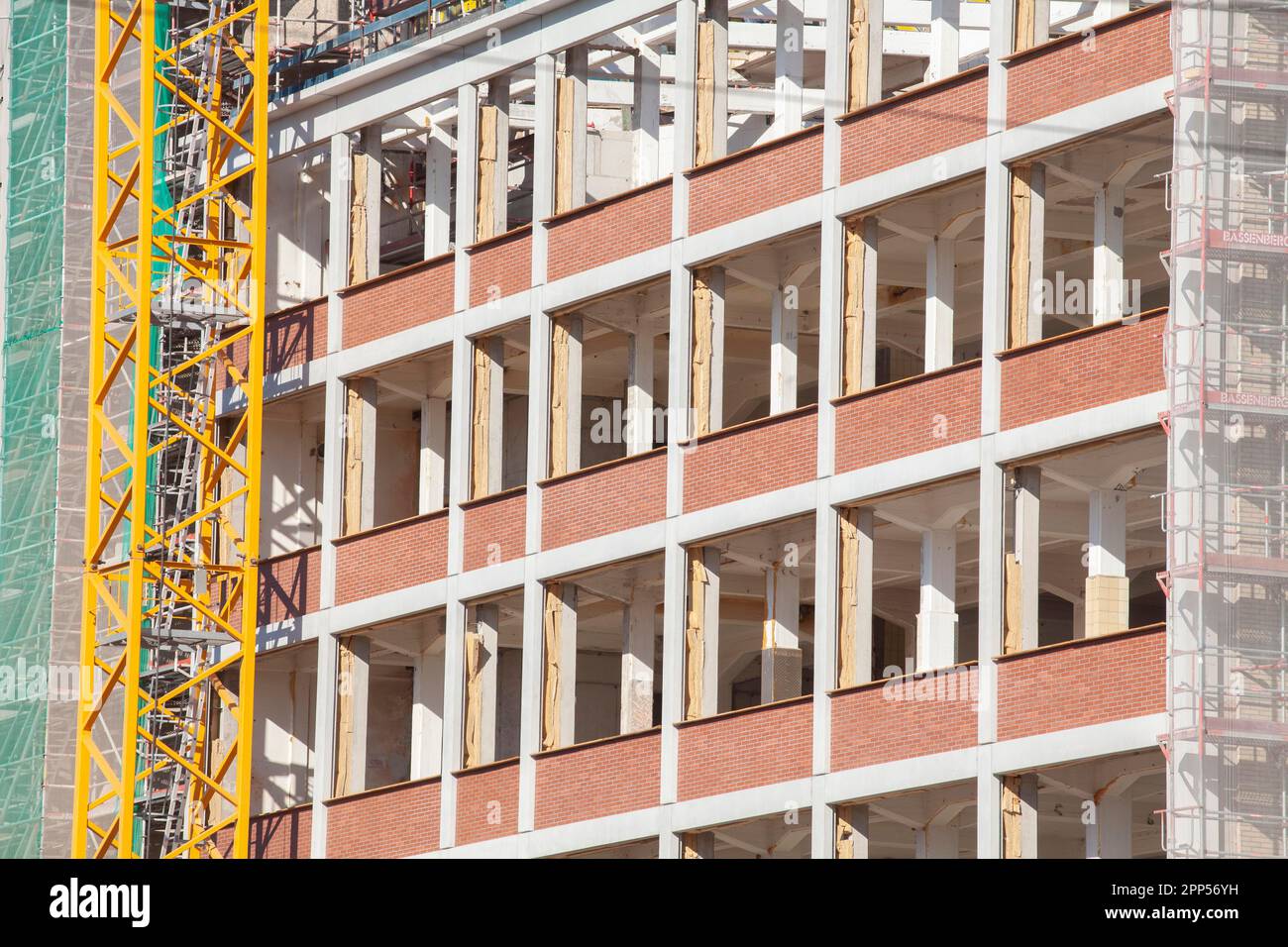Residential building, scaffolding, construction site, shell, Bremen ...