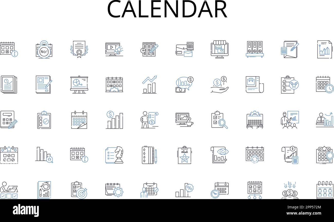 Calendar line icons collection. Streetwear, Graffiti, Hiphop, Skater