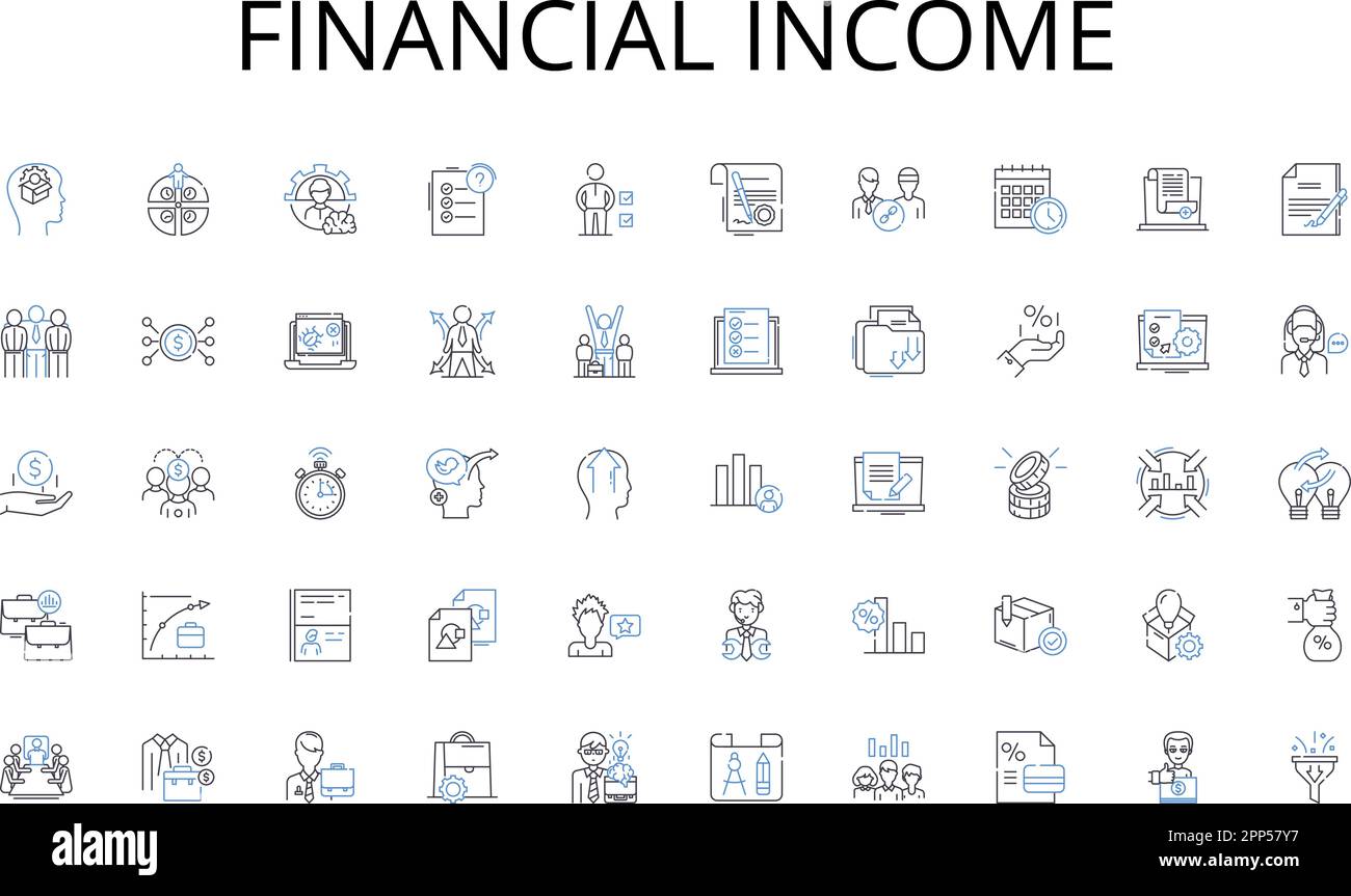 Financial income line icons collection. Thrilling, Exciting, Intense ...