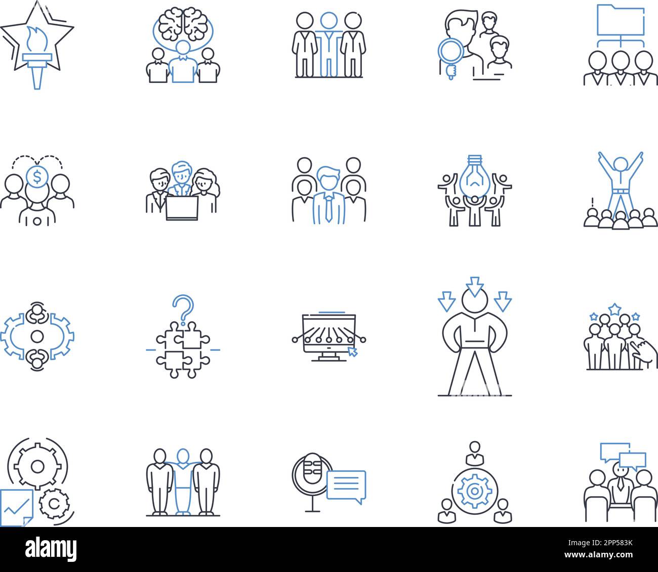 Collaborators line icons collection. Partnership, Cohesion, Alliance ...