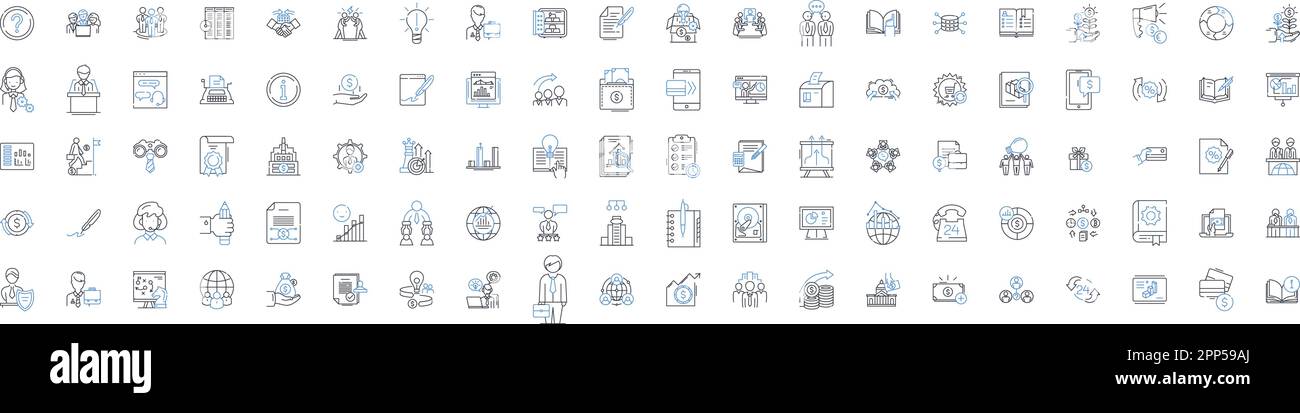 Budget control line icons collection. Savings, Expenses, Income ...