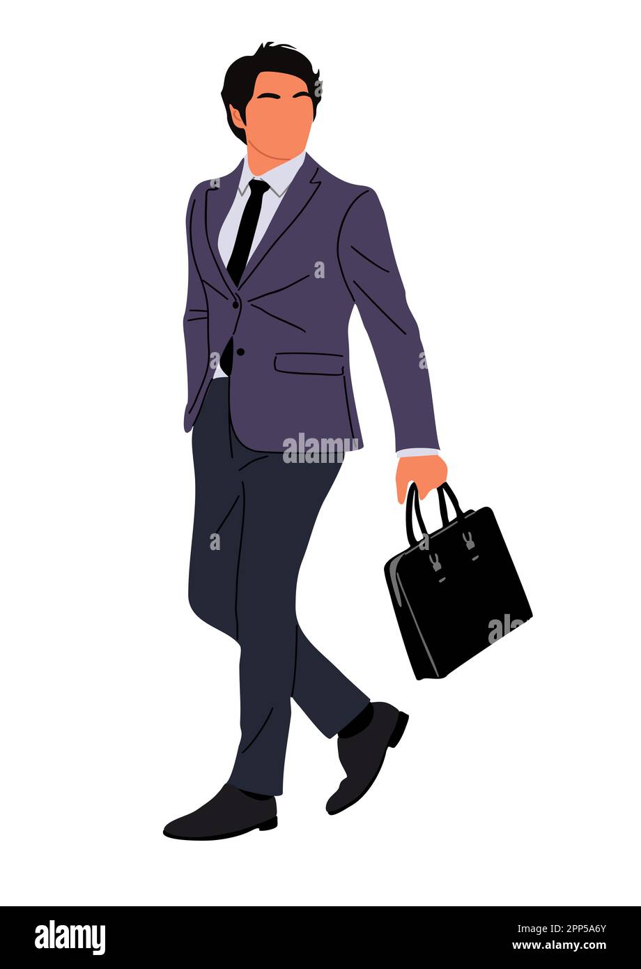 Business man walking side view with briefcase Stock Vector Image & Art ...