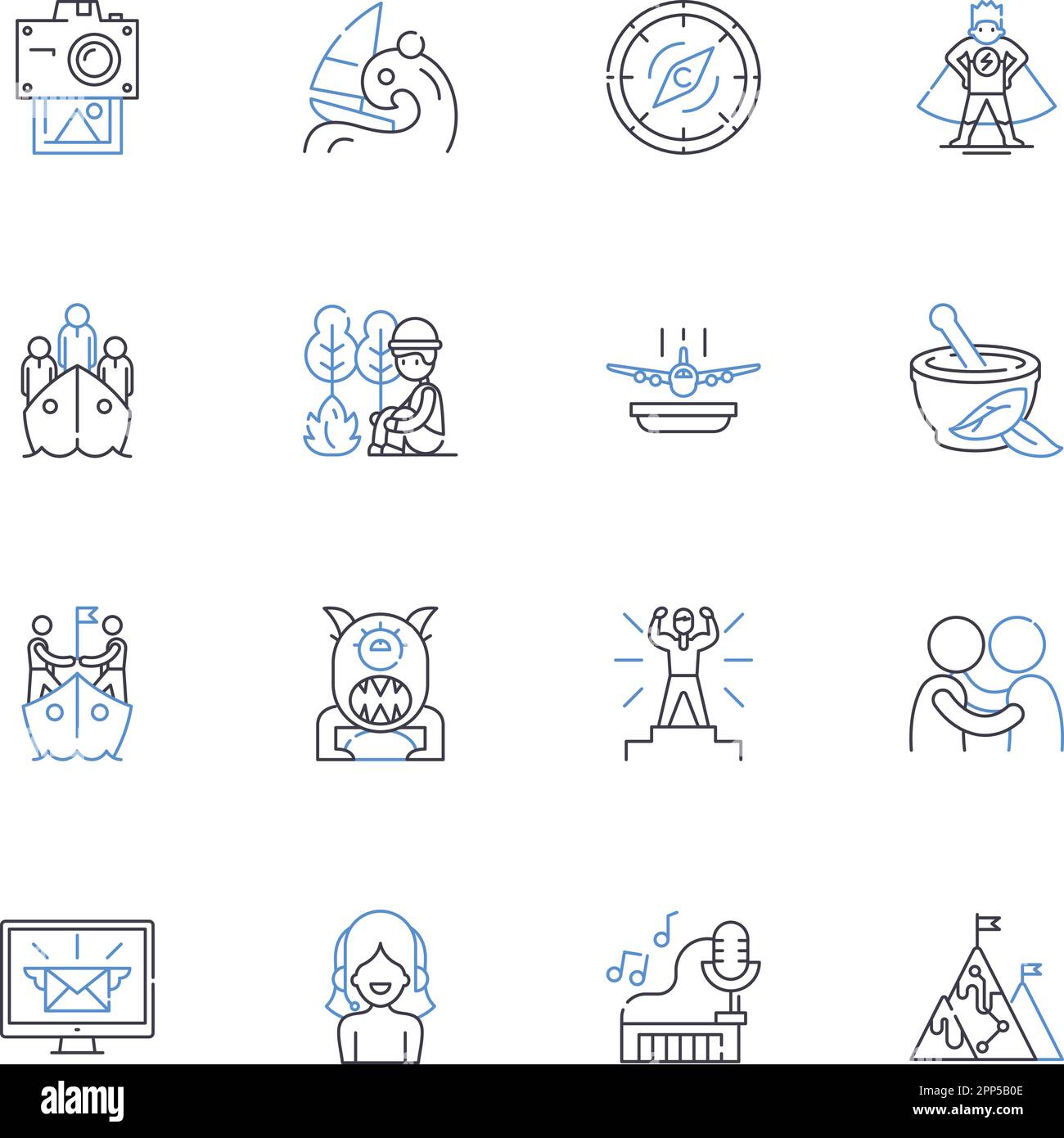 Art tours line icons collection. Galleries, Museums, Paintings, Sculptures, Exhibitions, Artifacts, Installations vector and linear illustration Stock Vector