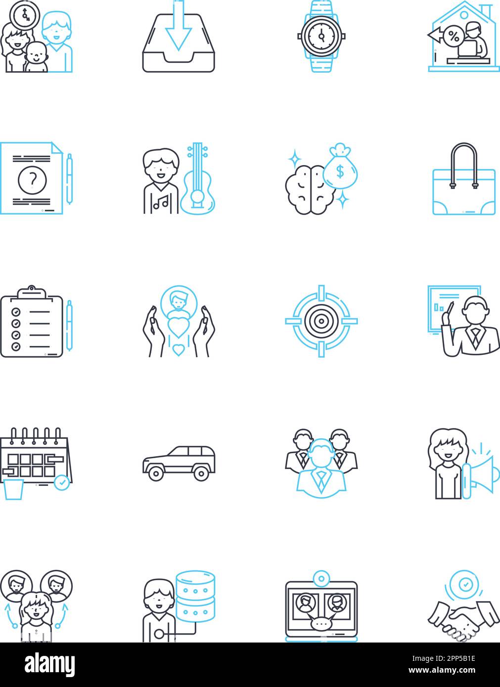 Decentralized location linear icons set. Autonomous, Dispersion, Non-centralized, Distributed, Dispersed, Decentralized, Scattered line vector and Stock Vector