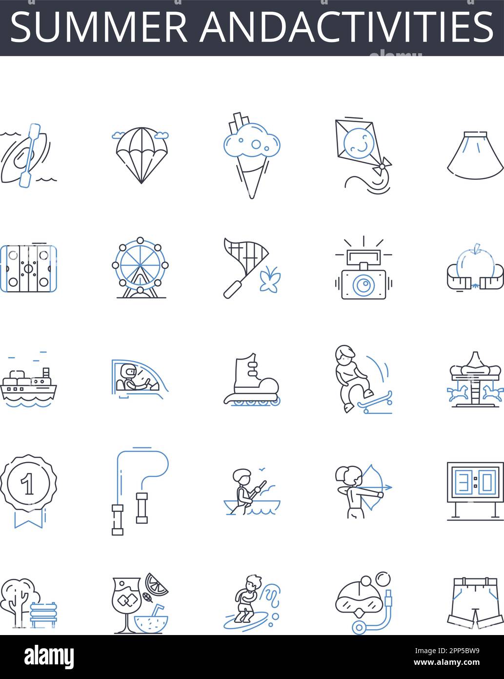 Summer andactivities line icons collection. Heat, Warmth, Sun, Sunshine ...