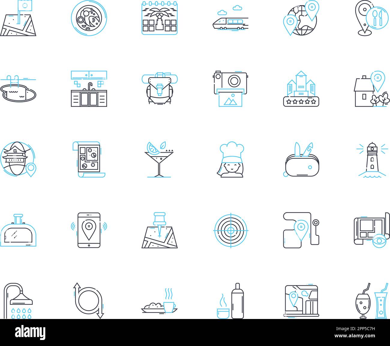 Guidance linear icons set. Mentorship, Counseling, Direction, Support, Advice, Leadership, Coaching line vector and concept signs. Assistance Stock Vector