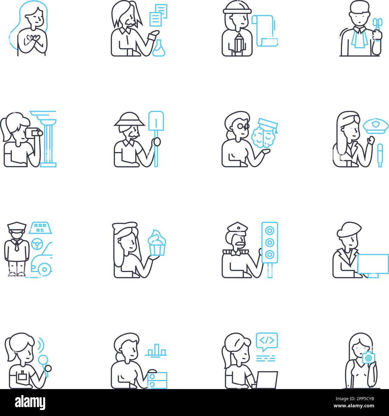 CEO linear icons set. Leader, Visionary, Innovator, Entrepreneur 