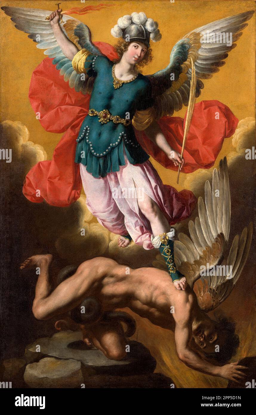 Archangel Michael  ( Saint ) by Ignacio de Ries in 1640 | Archangel Michael  ( Saint ) by Ignacio de Ries in 1640 Stock Photo