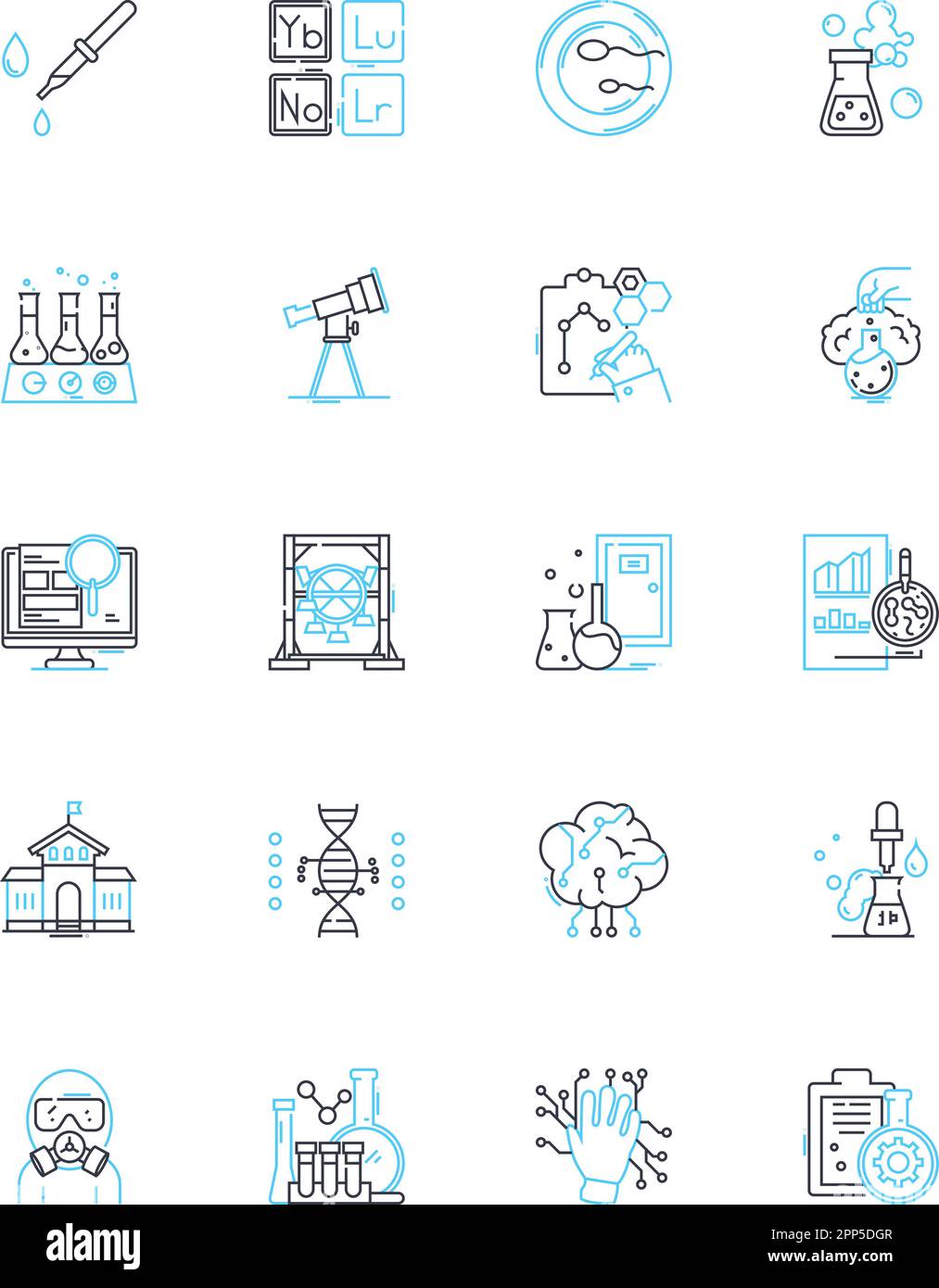 Psychometry linear icons set. Energy, Sensitivity, Vibrations ...