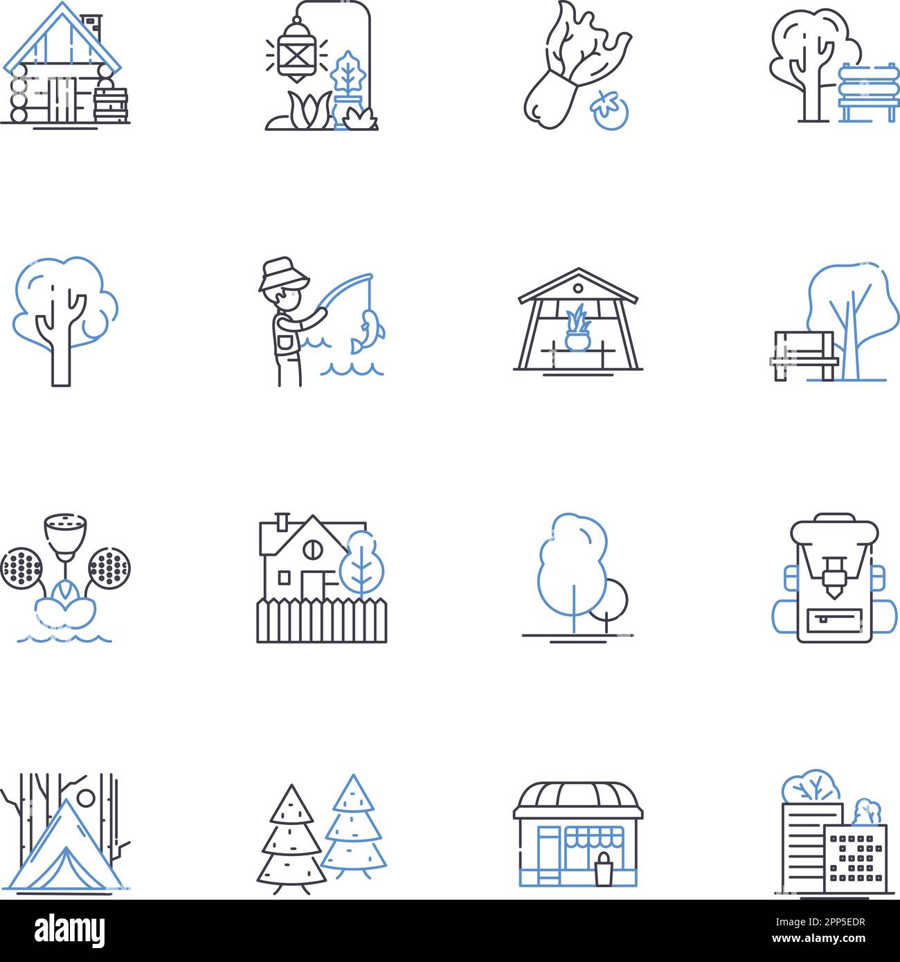 Historical district line icons collection. Architecture, Culture, Landmarks, Preservation, Heritage, Antiquity, Monuments vector and linear Stock Vector