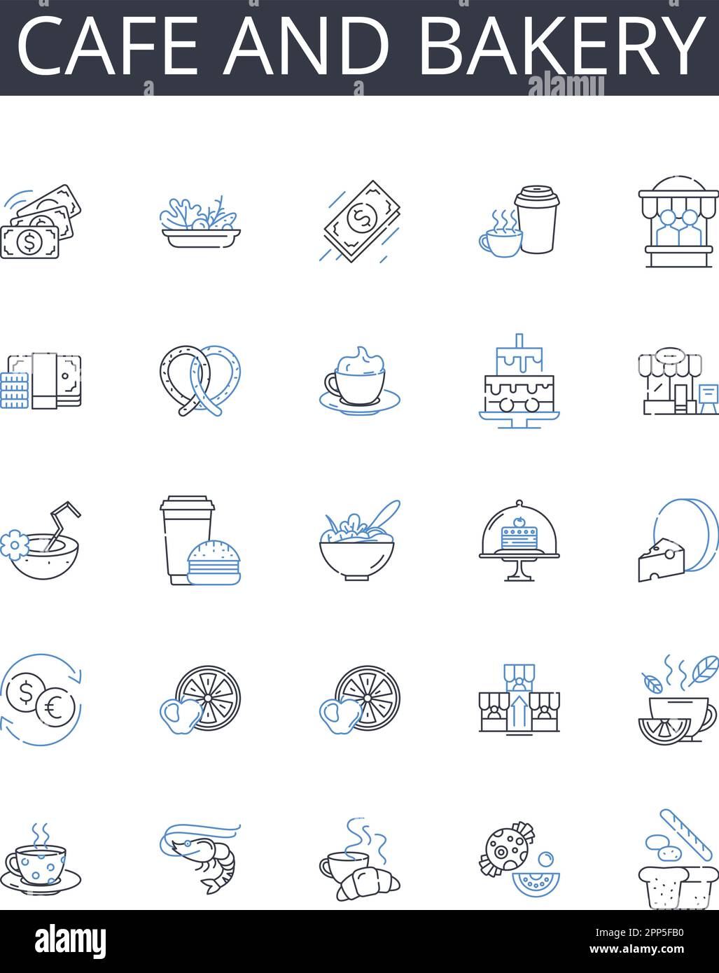 Cafe and bakery line icons collection. Misconduct, Ethics, Whistleblowing, Fraud, Investigation, Complaint, Suspicion vector and linear illustration Stock Vector