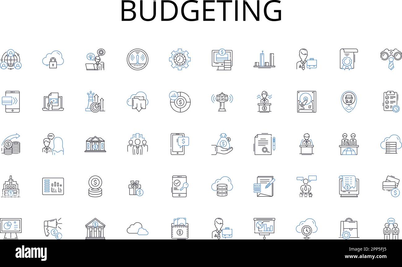 Budgeting line icons collection. Thrill, Exploration, Adrenaline ...