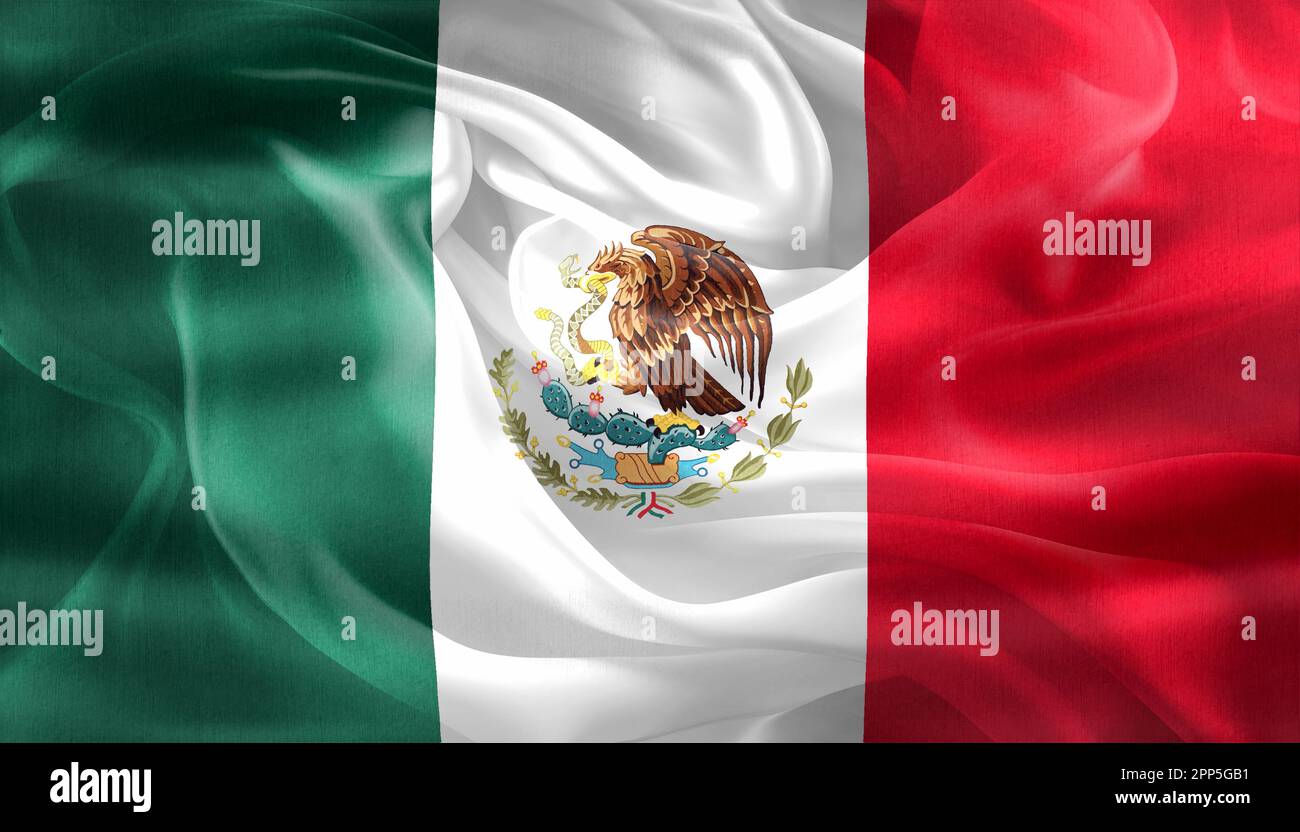 Mexico flag - realistic waving fabric flag Stock Photo