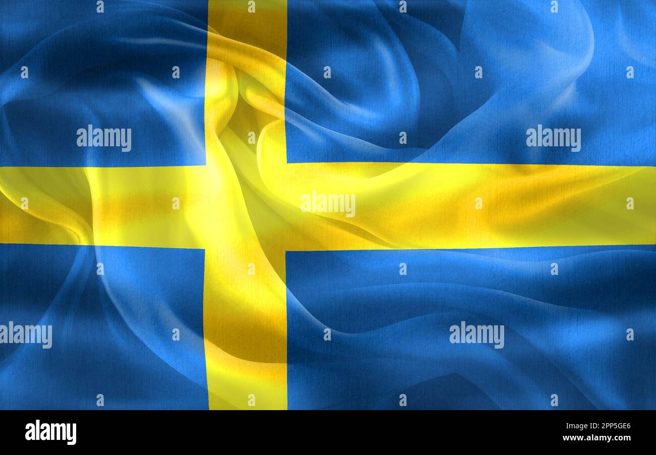 Sweden flag - realistic waving fabric flag Stock Photo - Alamy