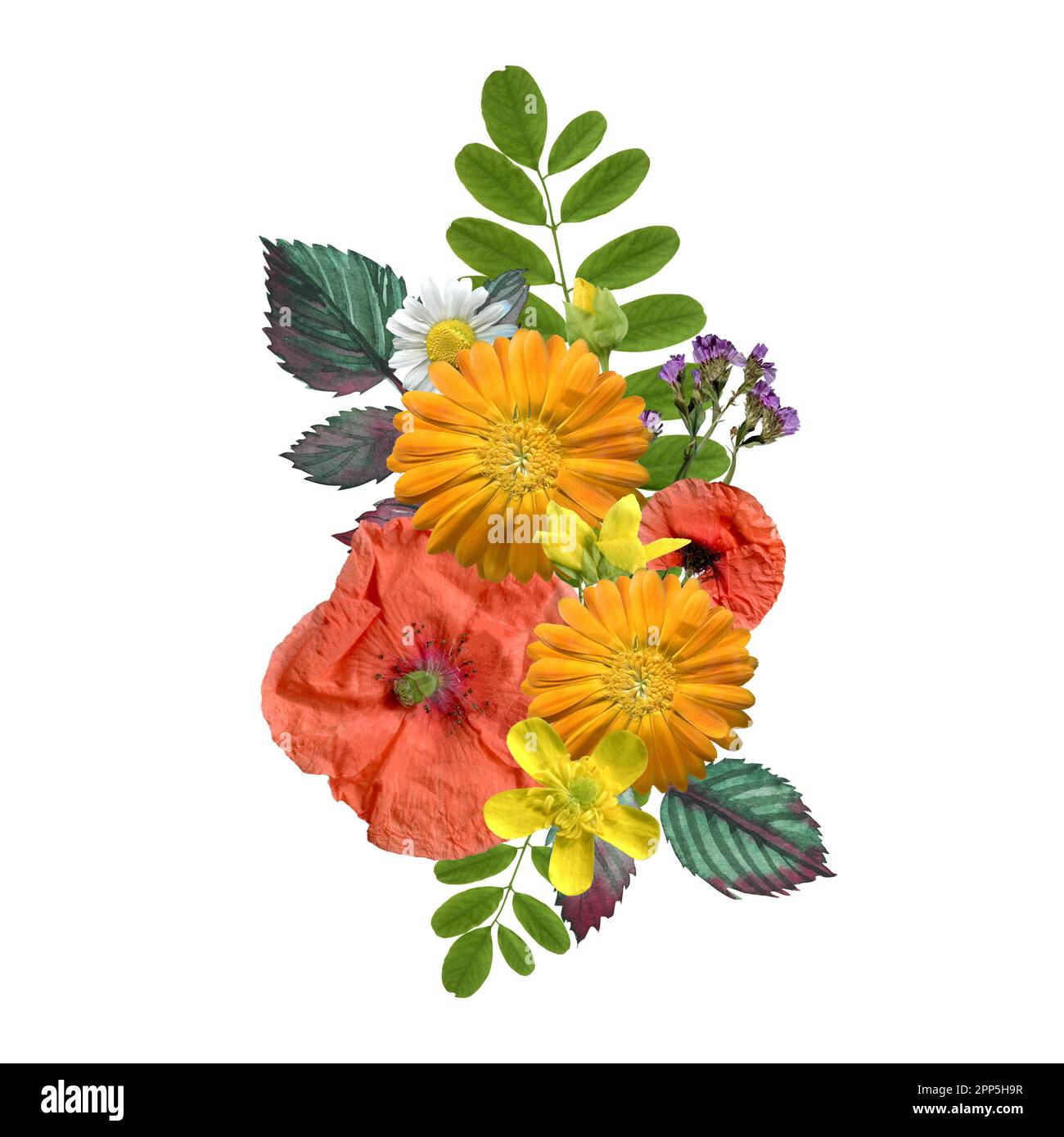Flower bouquet isolated on white background Stock Photo - Alamy