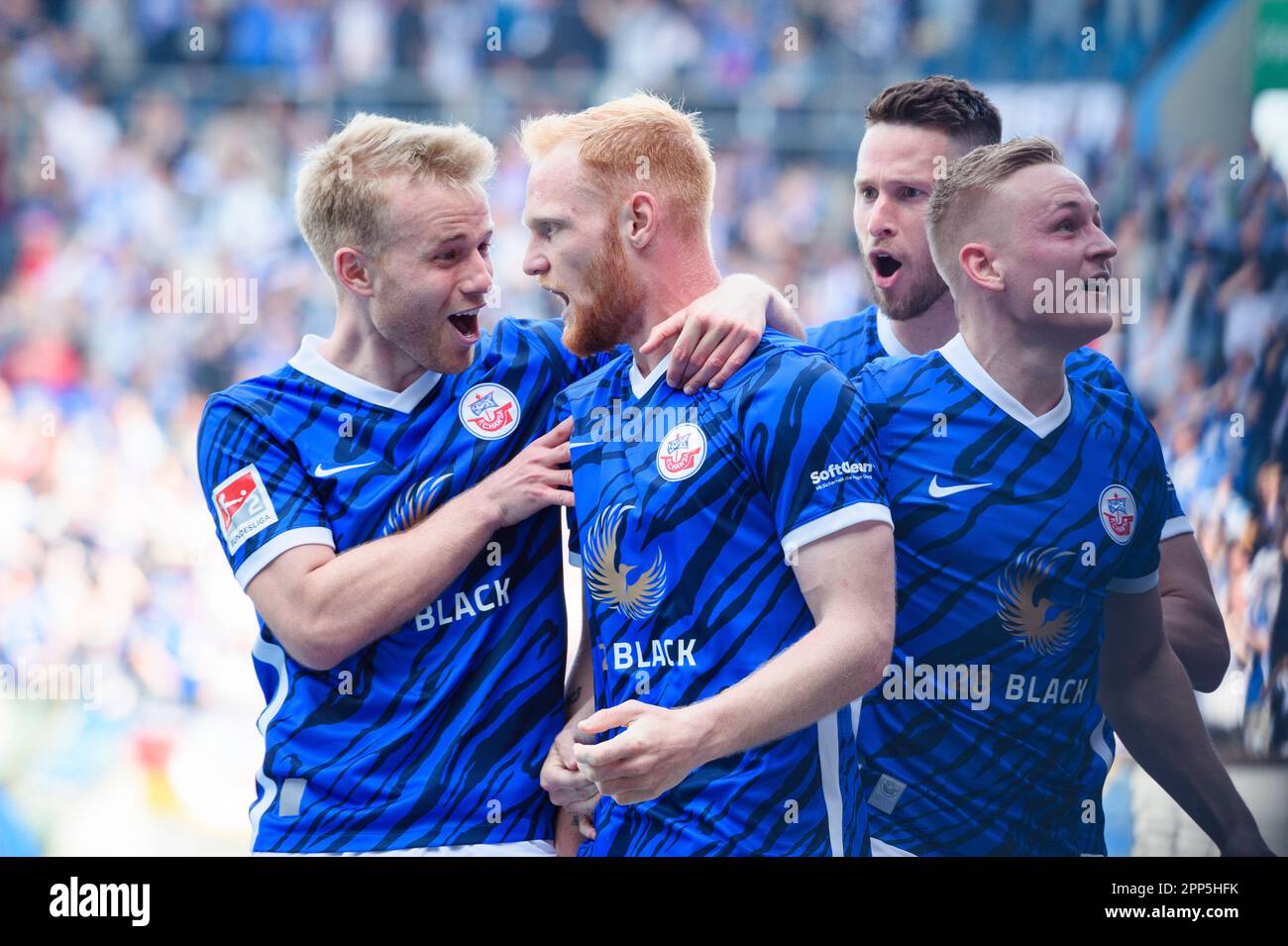 Rostock, Germany. 22nd Apr, 2023. Soccer: 2nd Bundesliga, Hansa Rostock ...