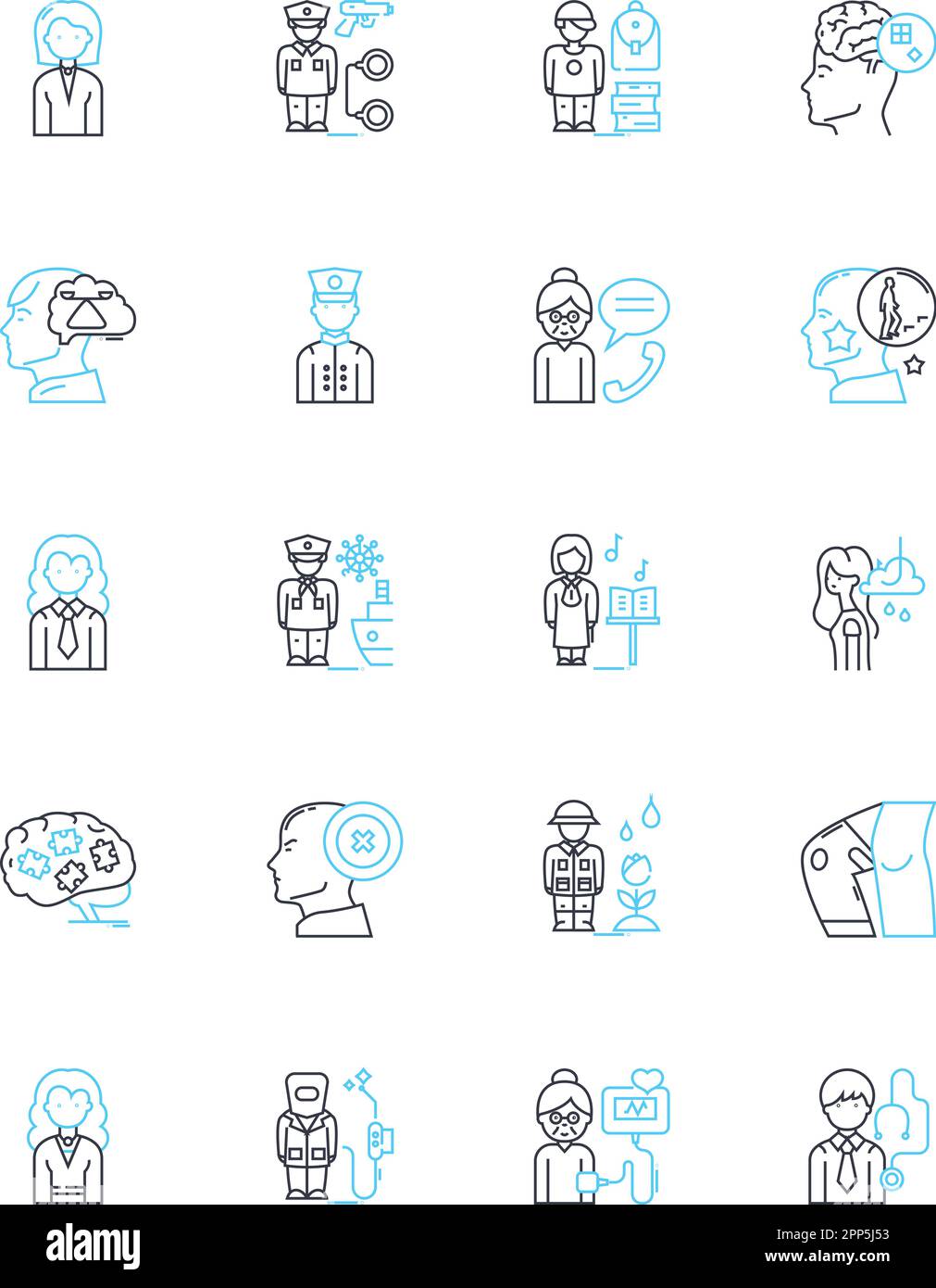 Transnationalization linear icons set. Globalization ...