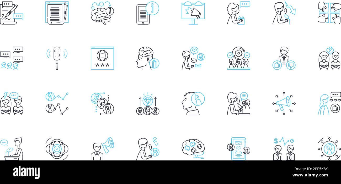 Personal rapport linear icons set. Connection, Rapport, Chemistry ...