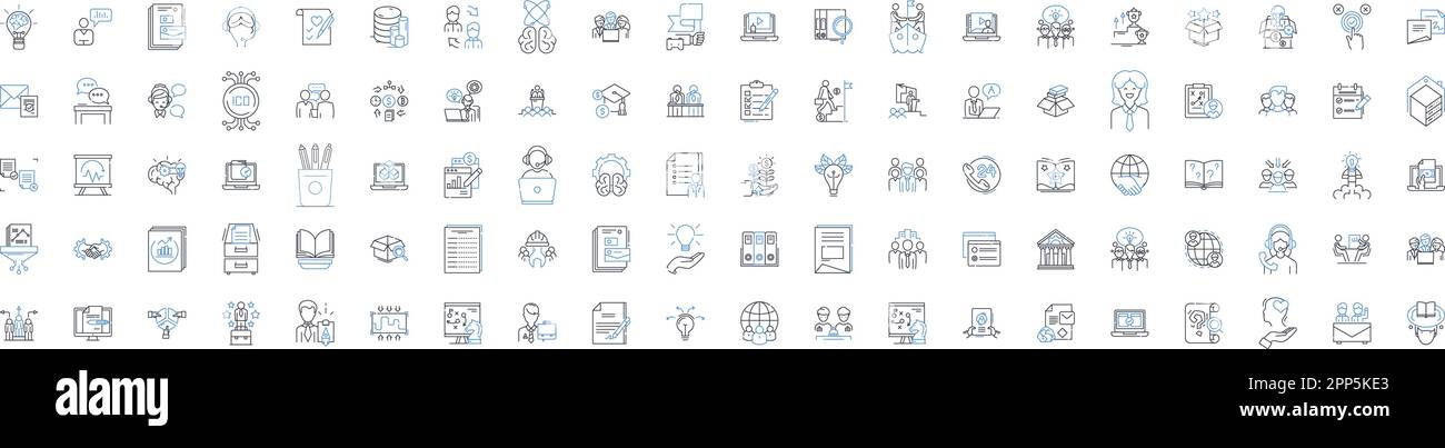 Sales strategy line icons collection. Targeting, Segmentation, Positioning, Differentiation, Prospecting, Closing , Follow-up vector and linear Stock Vector