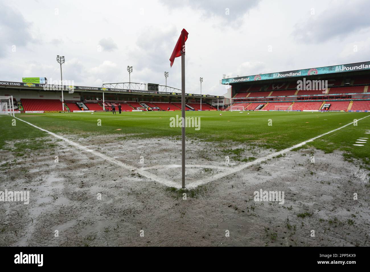 A general view of the stadium before the Sky Bet League 2 match between Walsall and Salford City at the Banks's Stadium, Walsall on Saturday 22nd April 2023. (Photo: Gustavo Pantano | MI News) Stock Photo