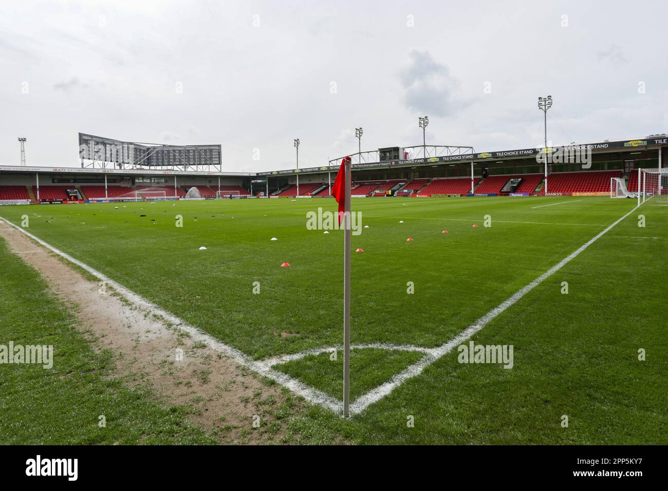 A general view of the stadium before the Sky Bet League 2 match between Walsall and Salford City at the Banks's Stadium, Walsall on Saturday 22nd April 2023. (Photo: Gustavo Pantano | MI News) Stock Photo