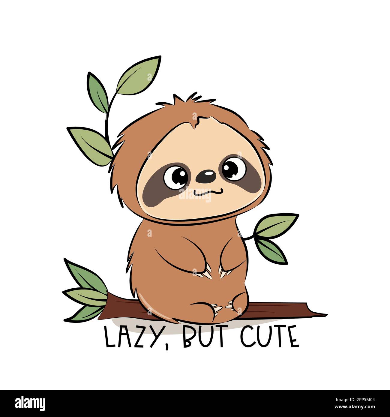 Cute sloth in cartoon style. Vector illustration Stock Vector Image
