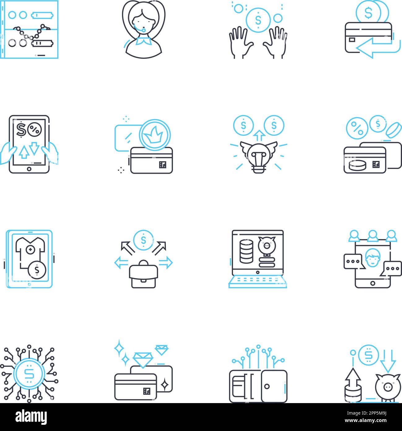 Community investments linear icons set. Philanthropy, Donations, Social impact, Grants, Endowments, Charity, Empowerment line vector and concept signs Stock Vector