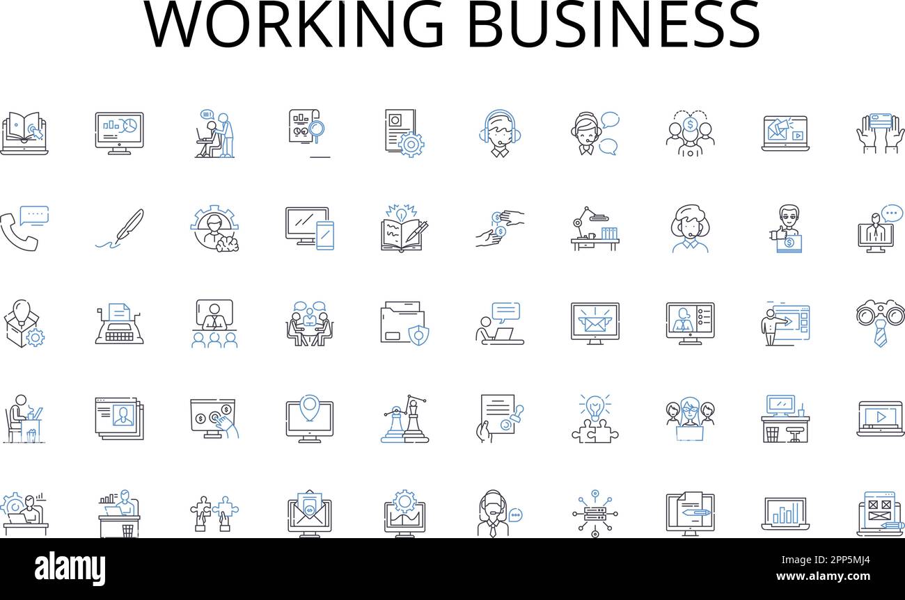 Resume Icons Linkedin - Working Business Line Icons Collection Jobseeker Resume Applications Nerking Interviewing Prospecting Linkedin Vector And Linear Illustration 2PP5MJ4 