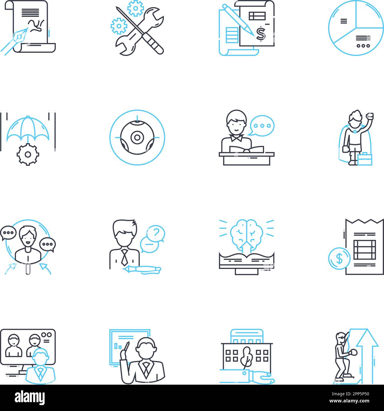 Risk Ideas linear icons set. Uncertainty, Hazard, Vulnerability