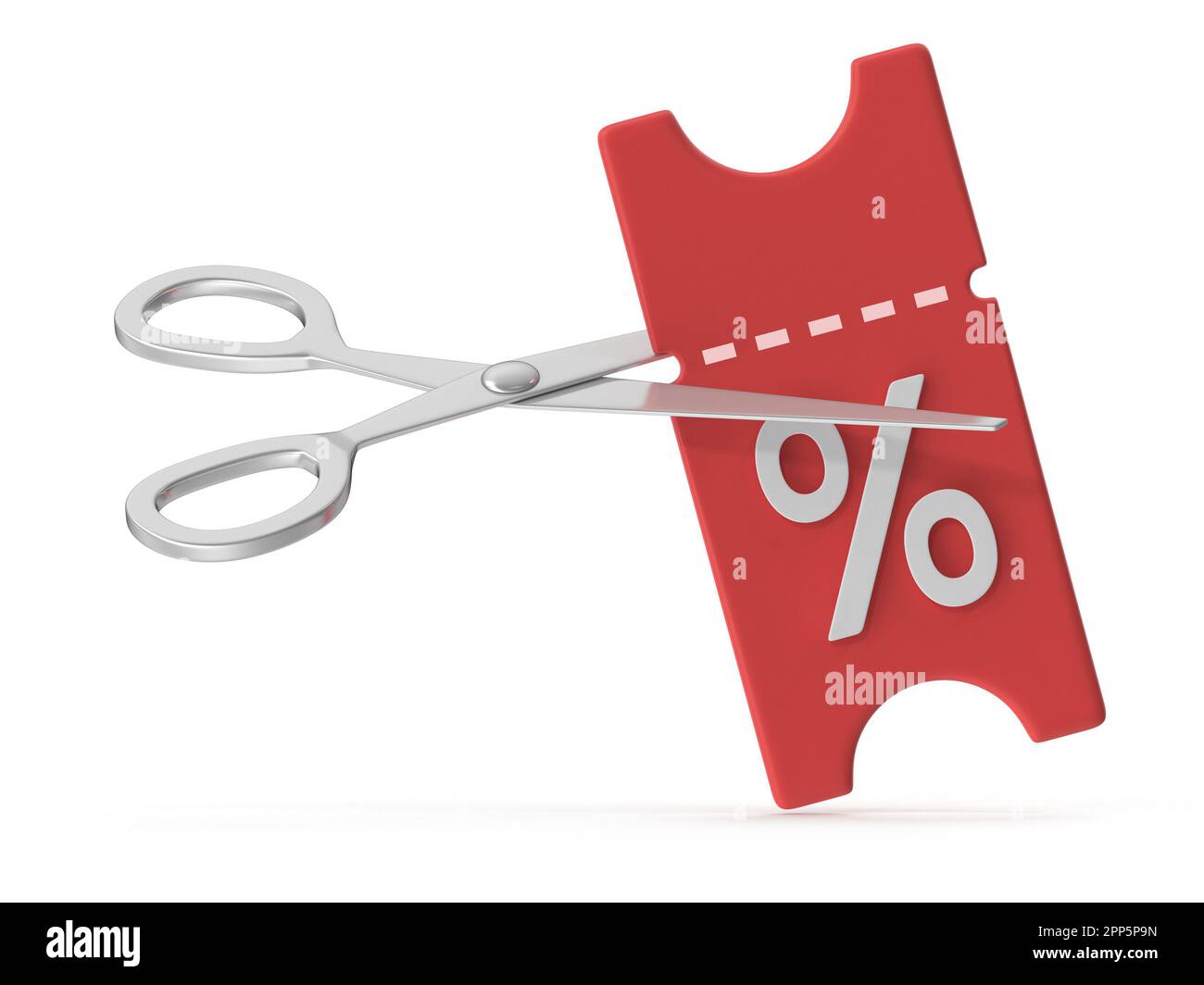 Chrome Scissors and Red Tag , This is a 3d rendered computer generated