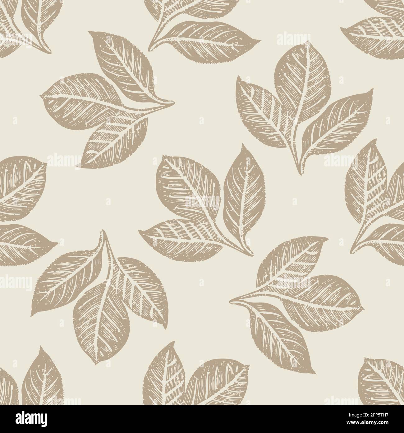 Leaf Pattern Linoleum Linoleum cut Stock Vector Images - Alamy