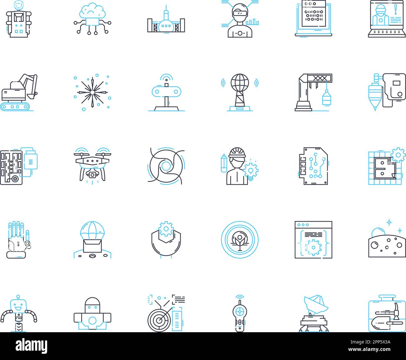 Architect linear icons set. Design, Blueprint, Structure, Blueprinting, Planning, Development, Renovation line vector and concept signs. Building Stock Vector