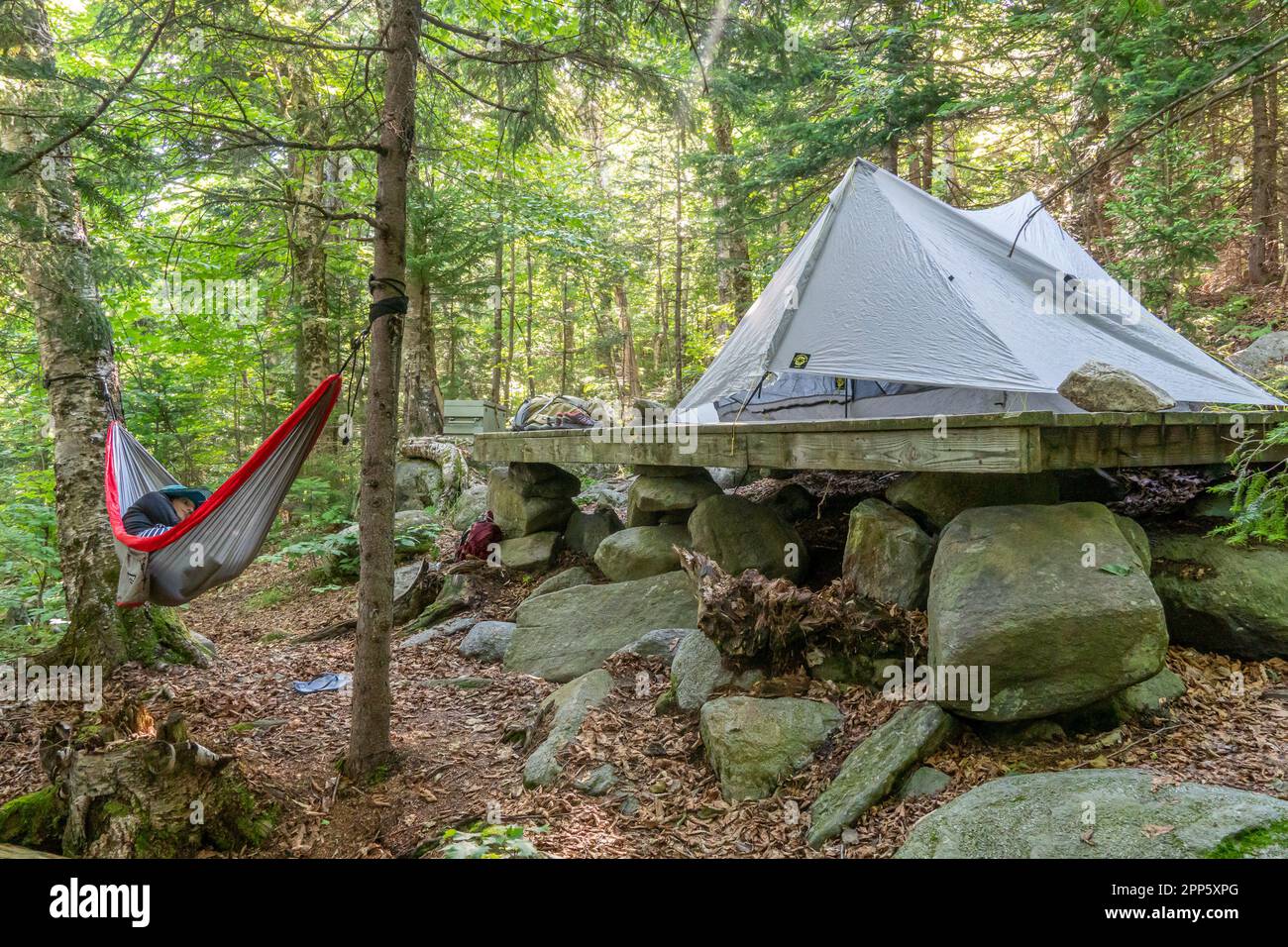 At the Osgood Tent Site Stock Photo Alamy