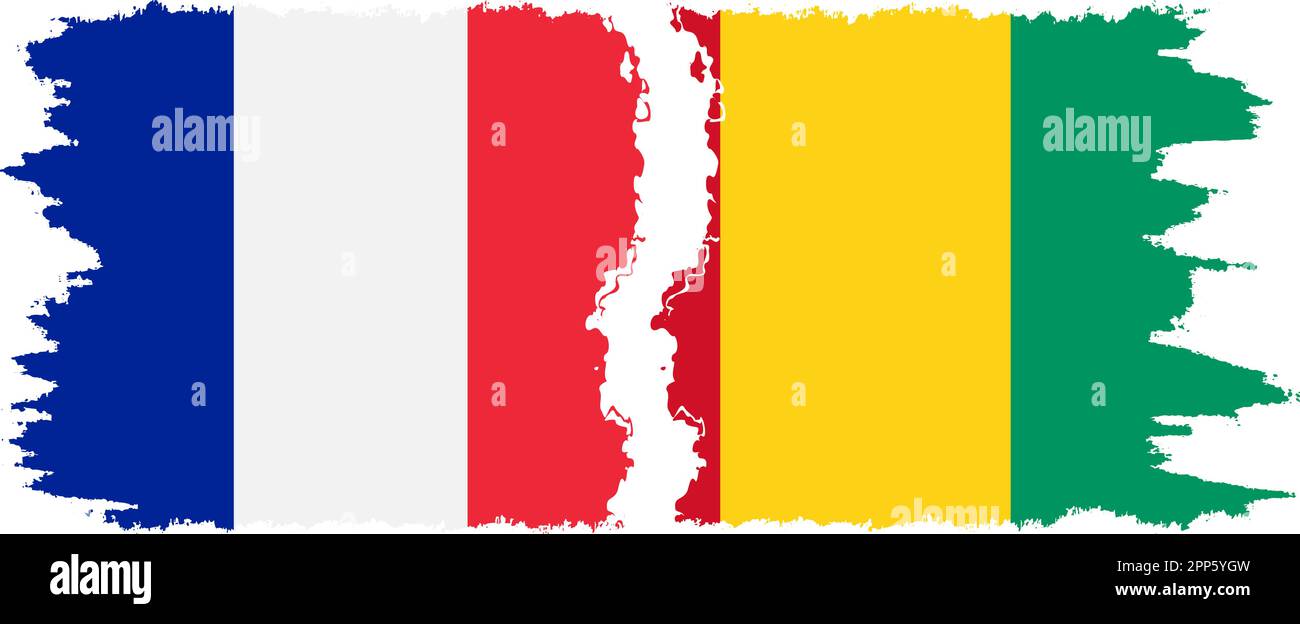 Flags Connections Guinea and France grunge flags connection, vector Stock Vector Image ...