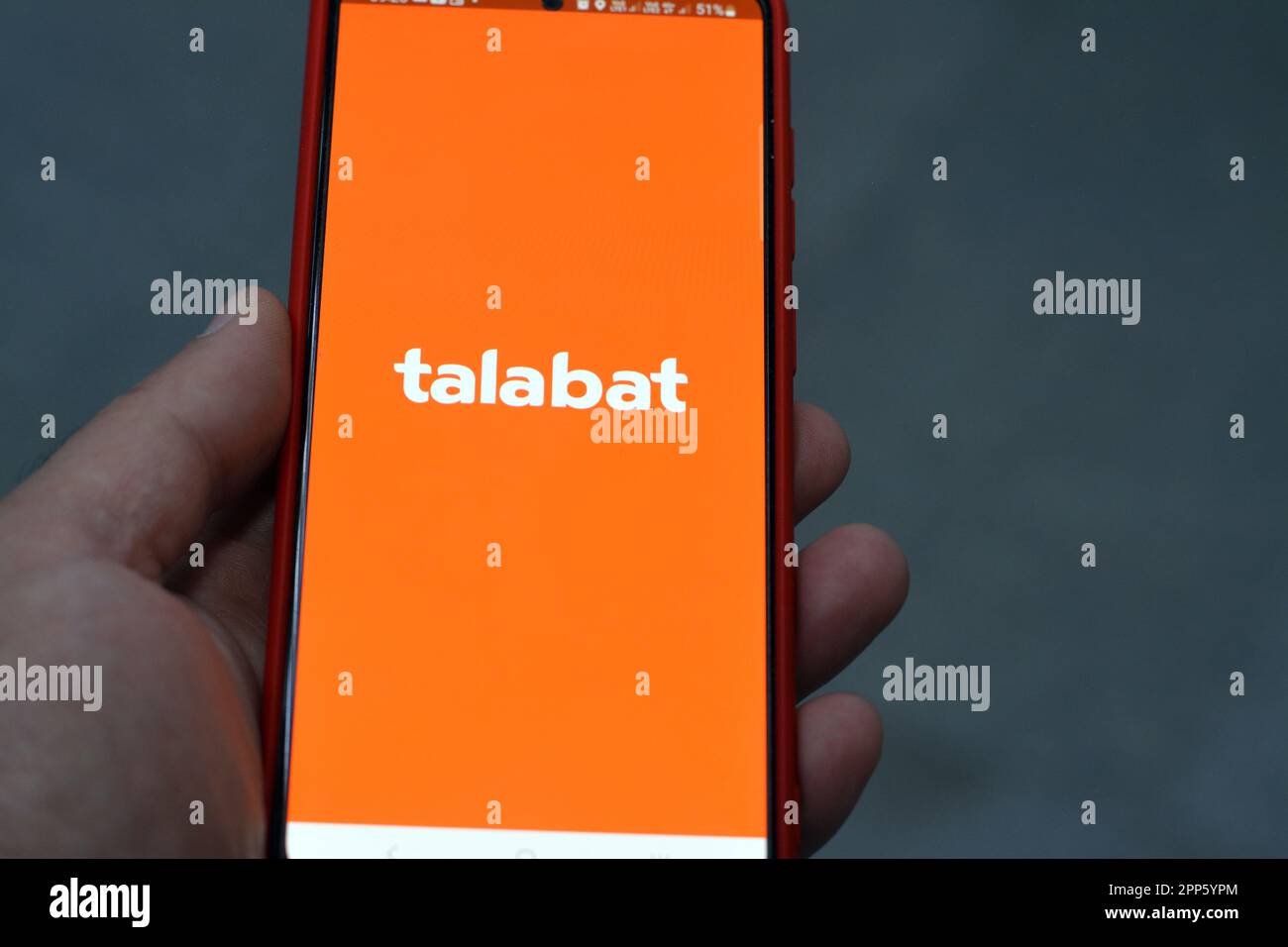 Cairo, Egypt, April 8 2023 Talabat mart application, online food