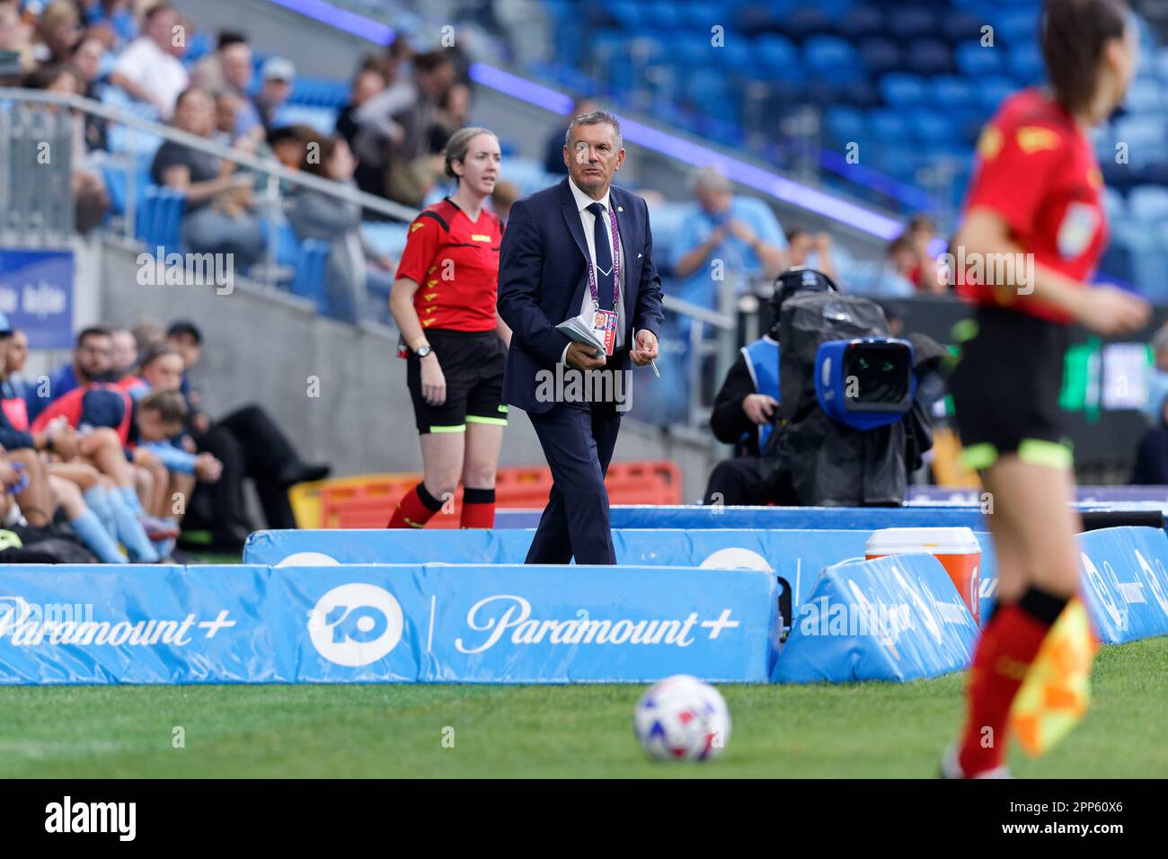Sydney, Australia. 22nd Apr, 2023. Coach, Jeff Hopkins of Melbourne Victory looks on during the match between Sydney and Victory at Allianz Stadium on April 22, 2023 in Sydney, Australia Credit: IOIO IMAGES/Alamy Live News Stock Photo