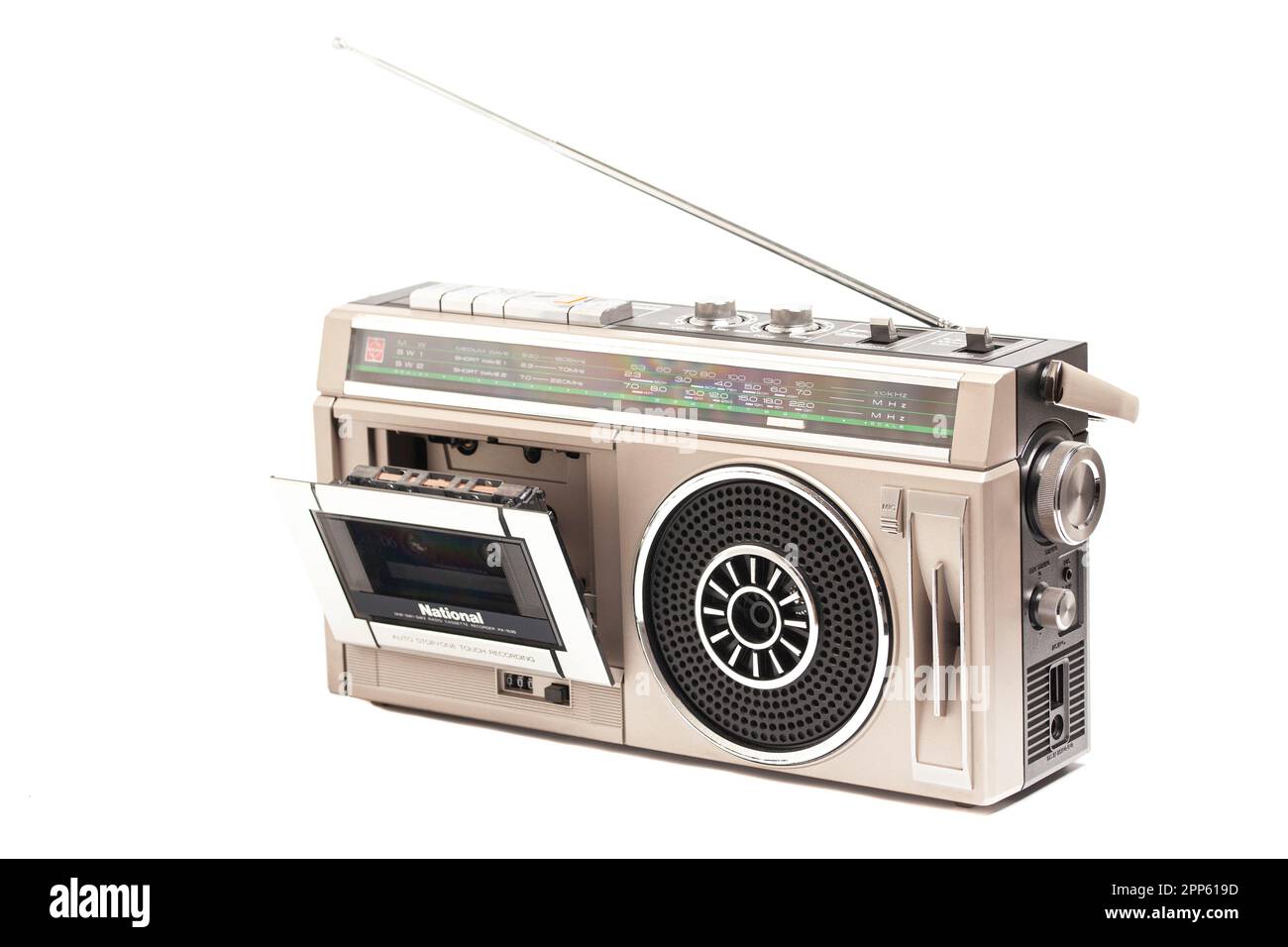 Moscow, Russia, April 20 2023 National stereo radio cassette recorder