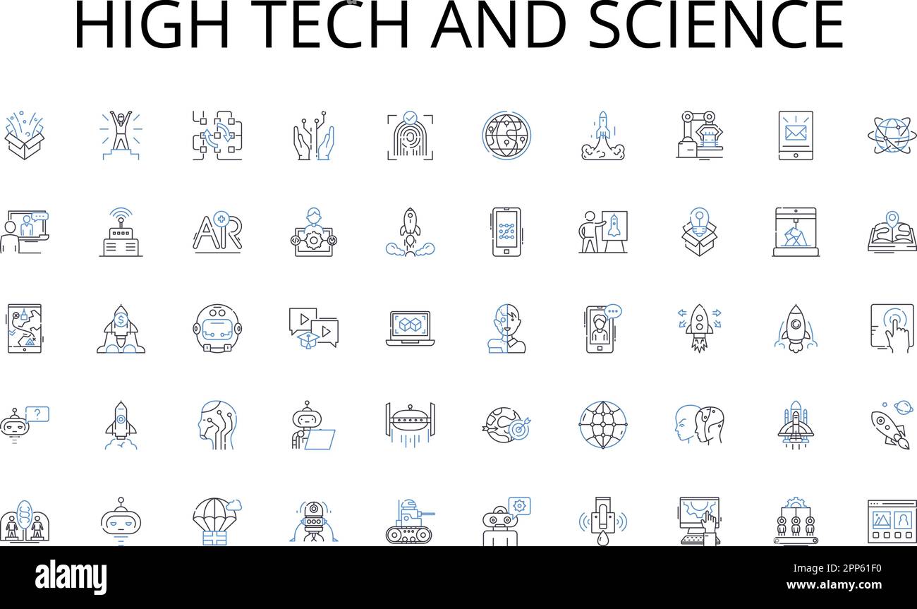 High tech and science line icons collection. Education, Resource