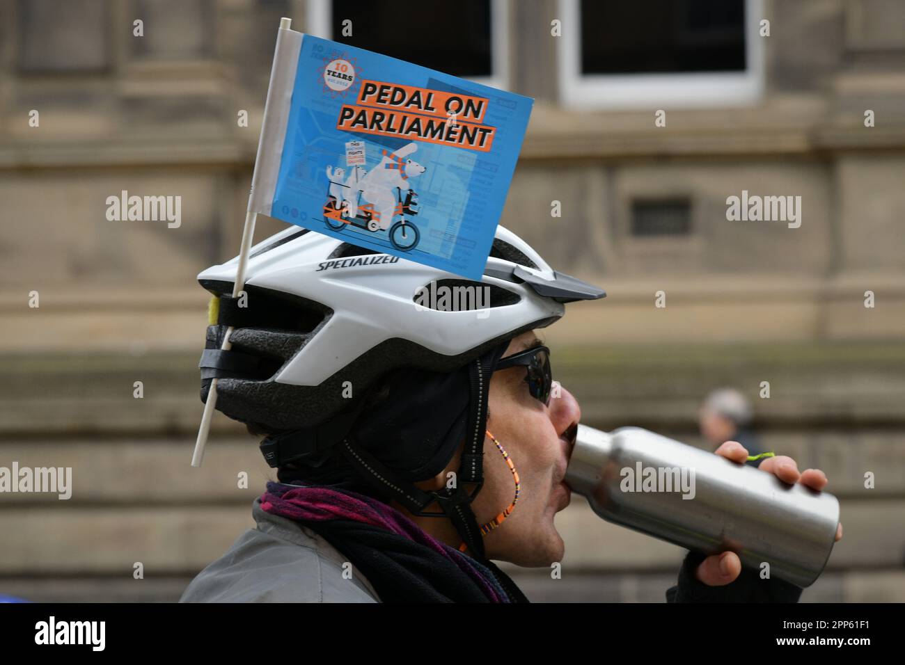 Edinburgh Scotland, UK 22 April 2023. Pedal On Parliament with hundreds