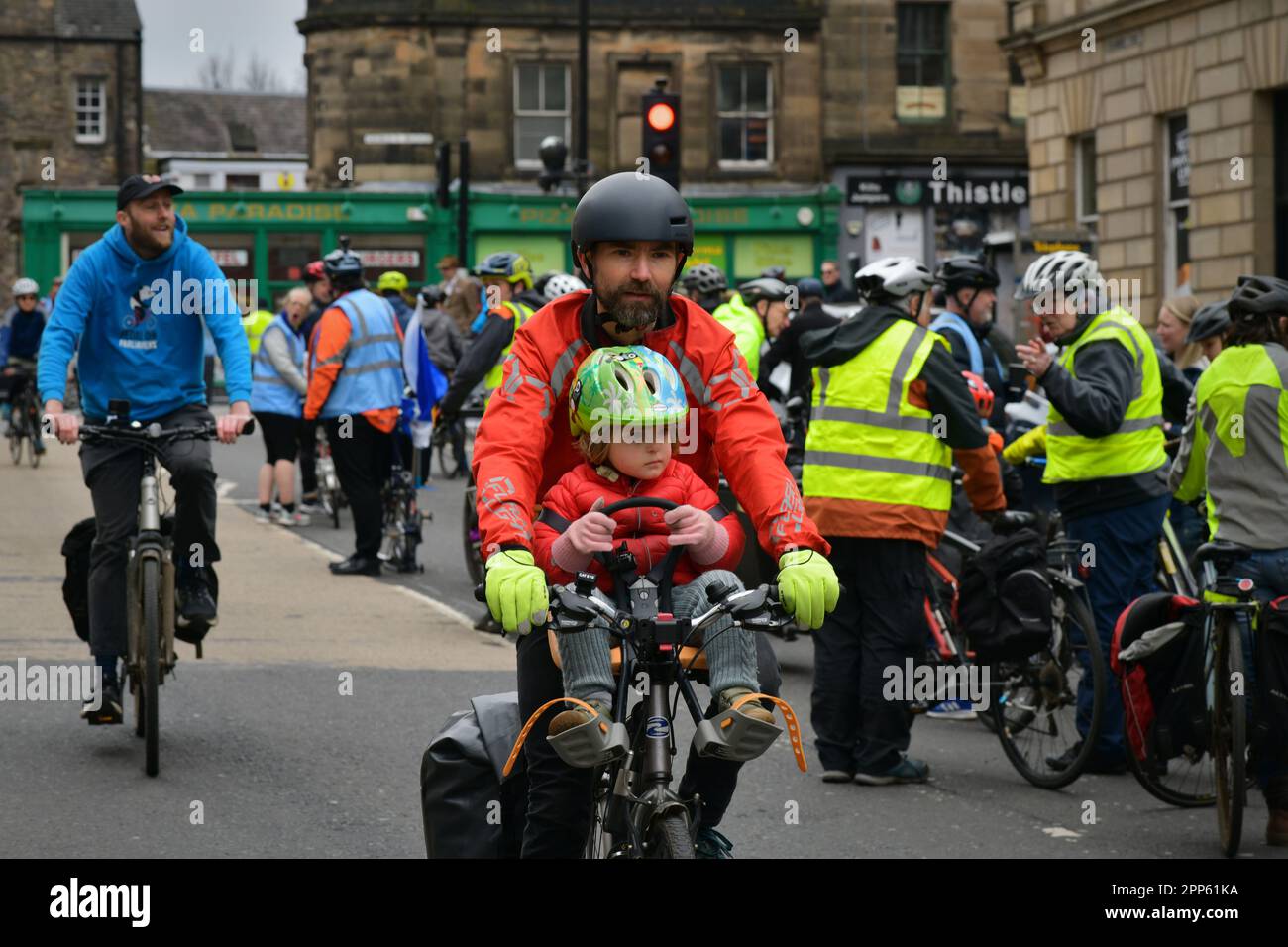 Edinburgh Scotland, UK 22 April 2023. Pedal On Parliament with hundreds