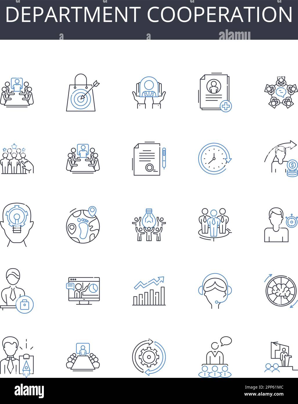 Department cooperation line icons collection. Spice, Savory, Umami ...