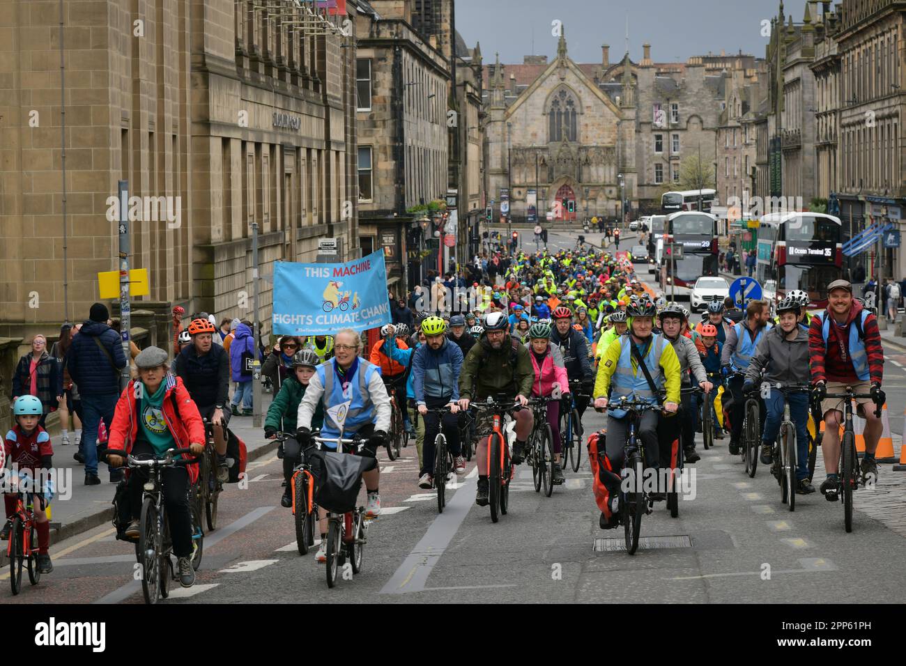 Edinburgh Scotland, UK 22 April 2023. Pedal On Parliament with hundreds