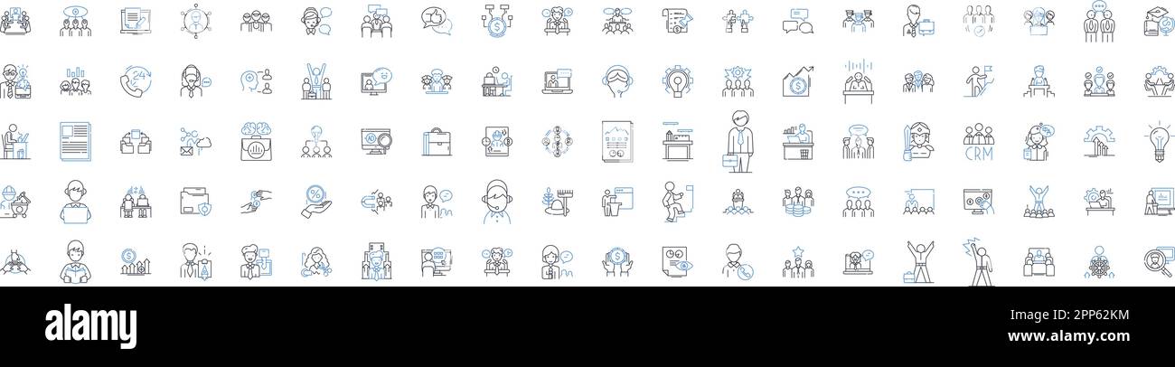 Job security line icons collection. Stability, Reliability, Assurance, Protection, Sustainability, Certainty, Dependability vector and linear Stock Vector