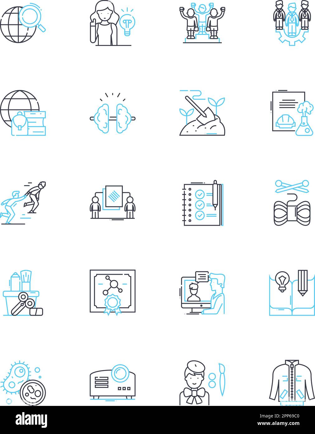 Curriculum linear icons set. Education, Learning, Syllabus, Pedagogy